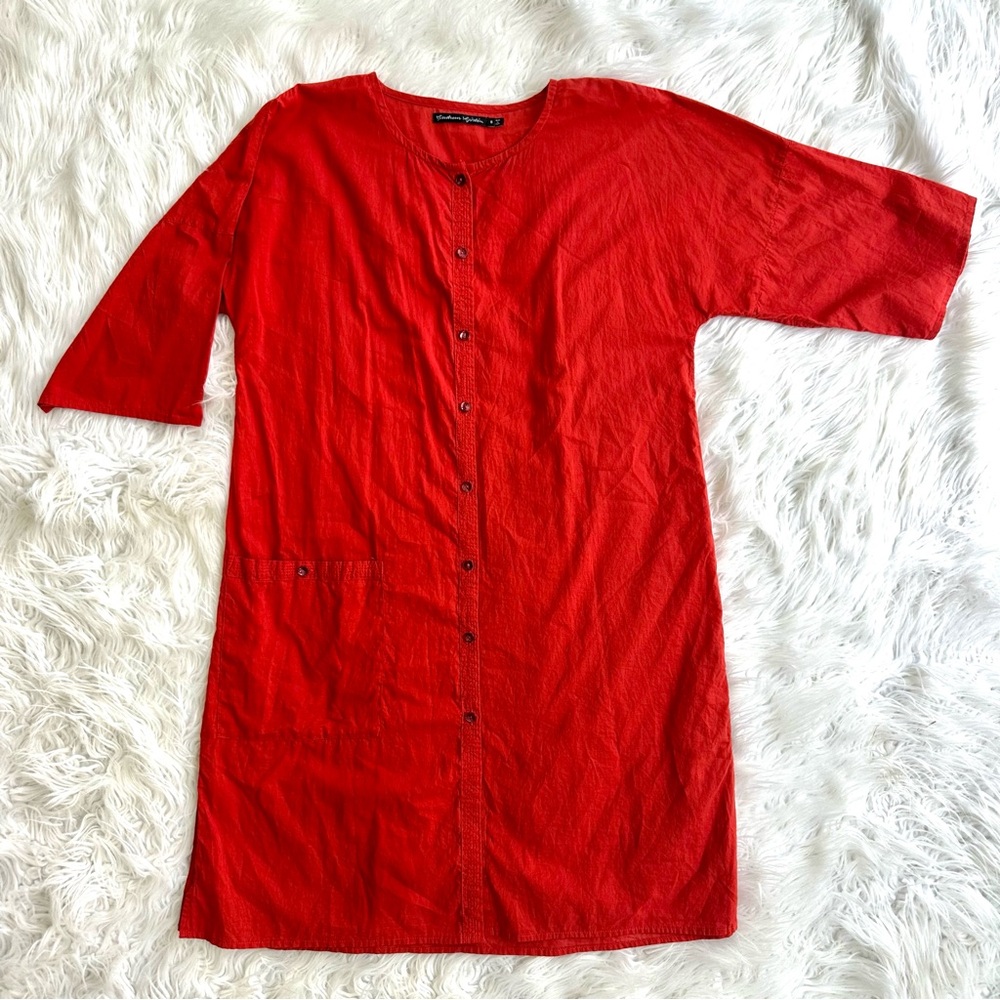 Gudrun Sjõden dress Orange/Red Size Medium Cotton - Picture 2 of 15